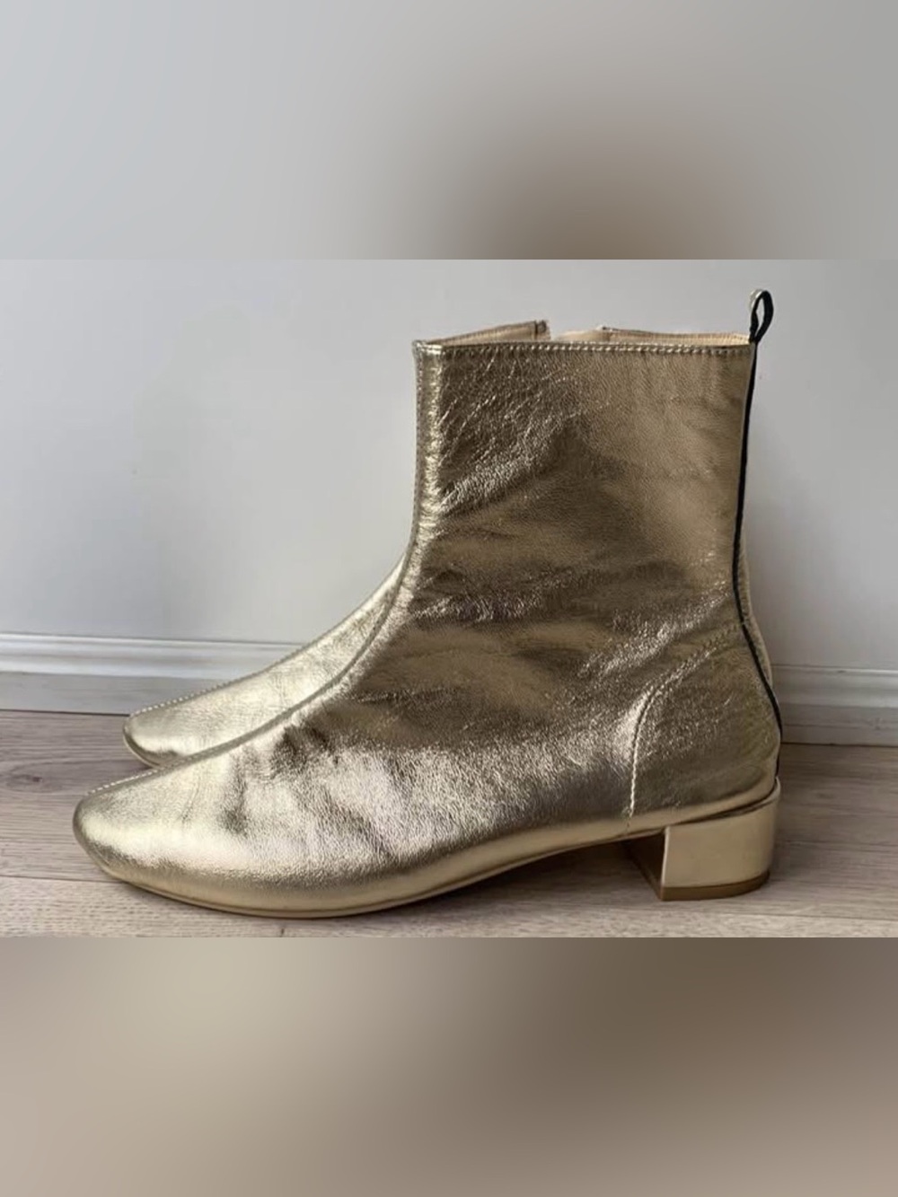 Repetto Metallic Gold Ankle Boots